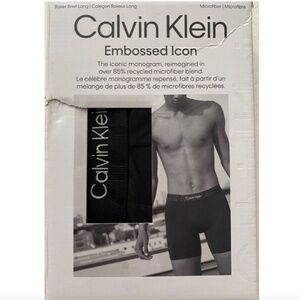 Calvin Klein Embossed Icon Band Microfiber Long Boxer Brief Underwear NB3314